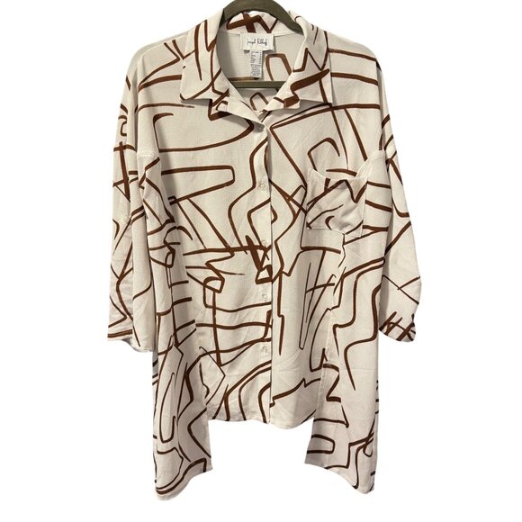 Joseph Ribkoff Abstract Print Button-Up Shirt Size M tunic - Picture 2 of 12